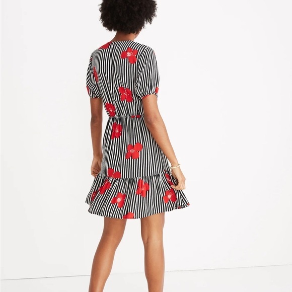 Madewell Ruffle-Wrap Dress in Candied Orchids NEW - Picture 2 of 15